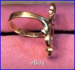 James Avery K Gold Scrolled Heart To Heart Ring Size Rare