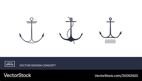 Anchor Embleme Yacht Stil Design Lizenzfreie Vektor Bild