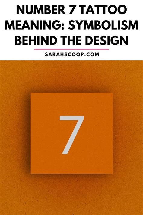 the number seven tattoo meaning symbol is shown in white on an orange ...