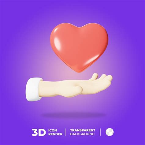 Premium Psd 3d Icon Love Hand