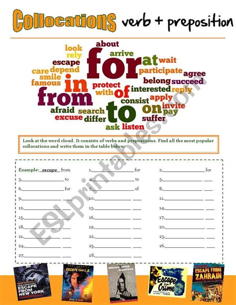 Collocations Verb Preposition Esl Worksheet By Baiba