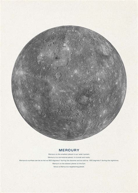 mercury educational kids planet poster inkanddrop