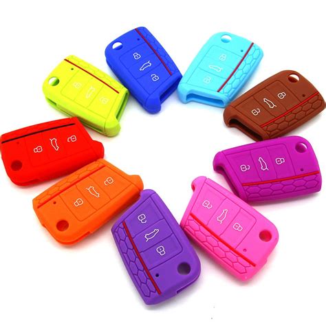 Buy 3 Button Silicone Car Key Cover Case For VW Golf 7 Mk7 Skoda