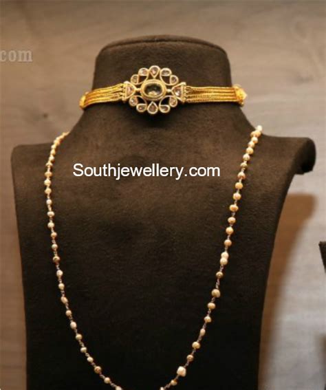 Simple Gold Choker Indian Jewellery Designs