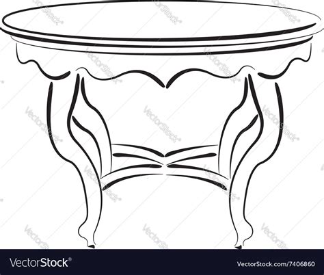 Sketched Table Sketch Royalty Free Vector Image