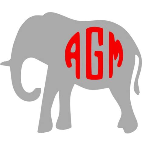 Alabama Elephant Monogram Decal