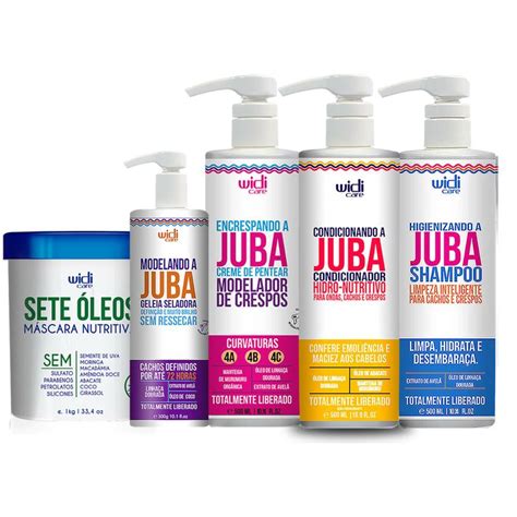 Kit Widi Linha Juba Shampoo Cond Encrespando Geleia Leos Widi Care