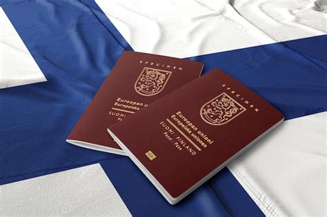 Premium Photo Finland Passport On The Finnish Flag Finnish Passports Are Issued To Nationals