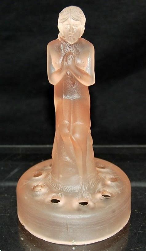 Nude Woman Pink Depression Satin Glass Flower Frog Tamarack Shack Antiques
