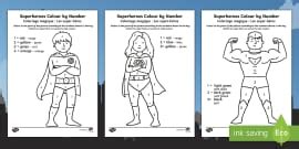 Superheroes Colour By Number Arabic English Superheroes Colour By Number