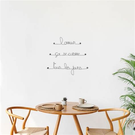 Citation En Fil De Fer L Amour A Se Cuisine Tous Les Jours Bijoux