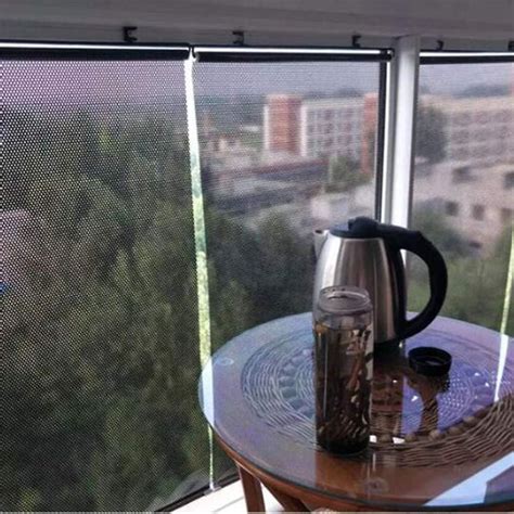 Free Perforated Balcony Suction Cup Sunshade Blackout Curtain Temporary