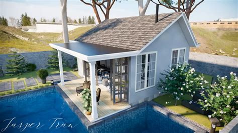 Tiny House Design Idea With Beautiful Pool