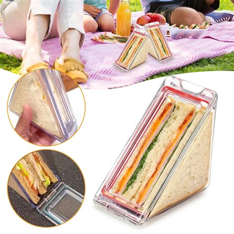 Triangle Sandwich Container Transparent Triangular Sandwiches Lunch