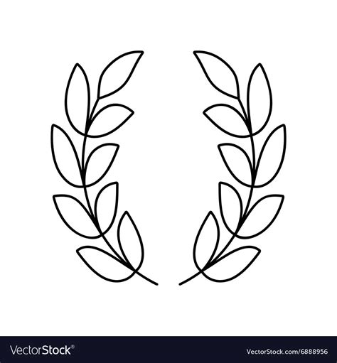 Laurel Wreath Line Icon Royalty Free Vector Image