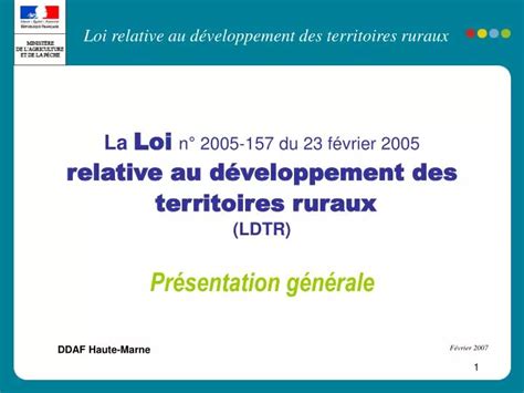 PPT La Loi n 2005 157 du 23 février 2005 relative au développement