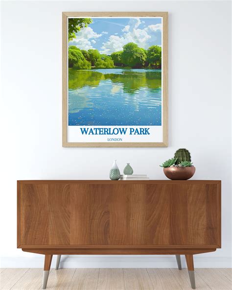 Waterlow Parktravel Print Highgate Ponds Art Poster for Home and Office