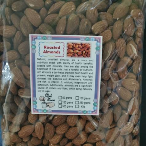 Nuts Roasted Whole Almonds Kg G G Lazada Ph