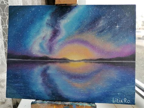 Milky Way Original Oil Painting Spacepainting MilkyWay | Etsy