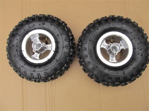 Mini Moto Quad Quadard Atv Pair Of Rear Wheels Complete 4 10 4 Tyres