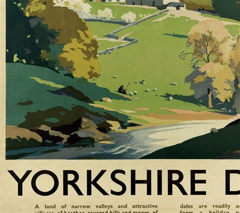 Vintage Poster Of Yorkshire Dales England Tourism Poster Etsy