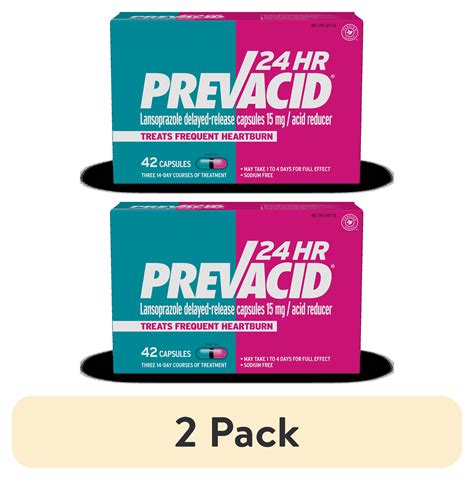 2 Pack Prevacid 24hr Lansoprazole Delayed Release Capsules 15 Mg Acid Reducer Clinically