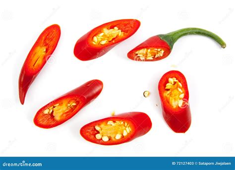 Cut Red Hot Chili Peppers Capsicum Stock Image Image Of Healthy Closeup