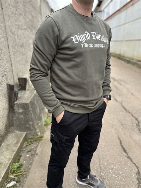 Свитшот Vigrid Division хаки - Clockwork Moscow