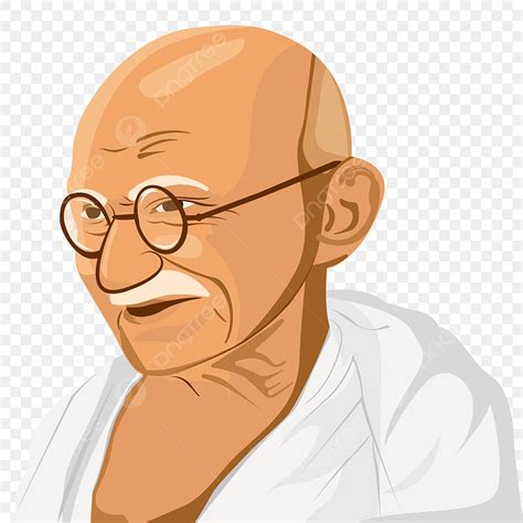 Mahatma Gandhi Vector PNG Images, Portrait Of Mohandas Karamchand ...