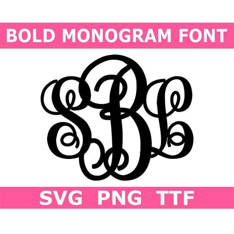 Monogram Svg Ttf Interlocking Bold Monogram Font Fancy Monogram