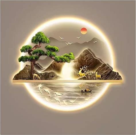 D Wall Art Decor With Led Light Wall Sculptures Wall Hanging Art