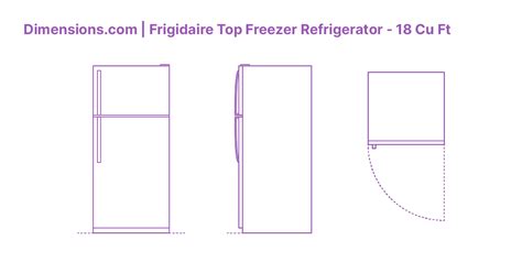 Frigidaire Top Freezer Refrigerator 18 Cu Ft Dimensions And Drawings