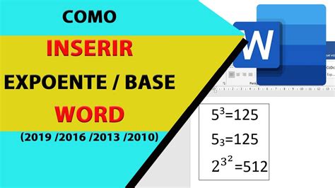 Como Fazer Expoente No Teclado - Como inserir expoente no Word 2019 - YouTube