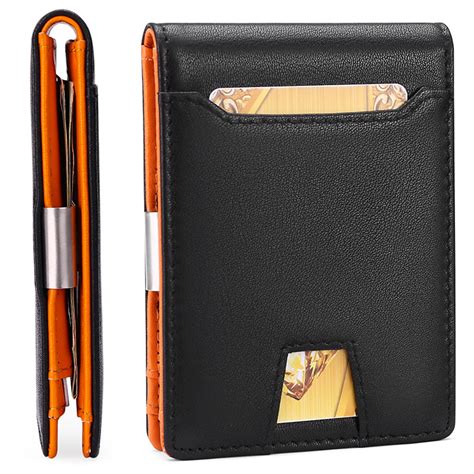 Factory Price Genuine Leather Rfid Credit Cards Holder Carbon Fiber Cards Wallet For T