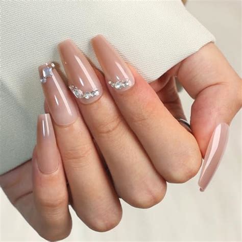Amazon Artquee French Tips Press On Nails Medium Clear Nude Fake Nails Square Cute Acrylic