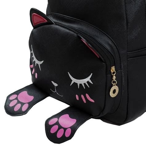 Mini Backpack For Girls Cute Cat Design Fashion Leather Bag Women