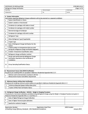 Fillable Online Energy Ca Certificate Of Installation Cf R Mch H