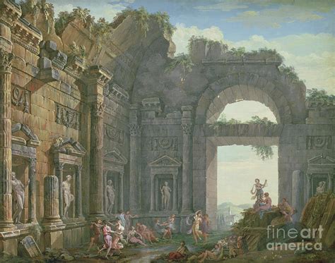 Architectural Ruins Painting By Charles Louis Clerisseau Fine Art America