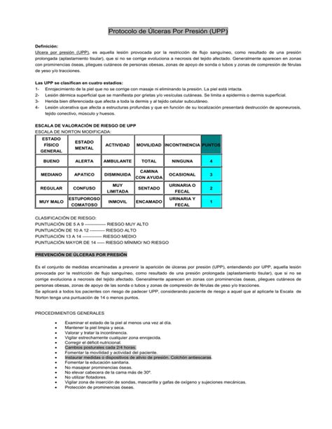 Protocolo de Úlceras Por Presión UPP