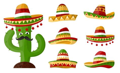 Mexicano Dibujo De Kawaii Cactus Con Sombrero Dibujos Animados Dibujo