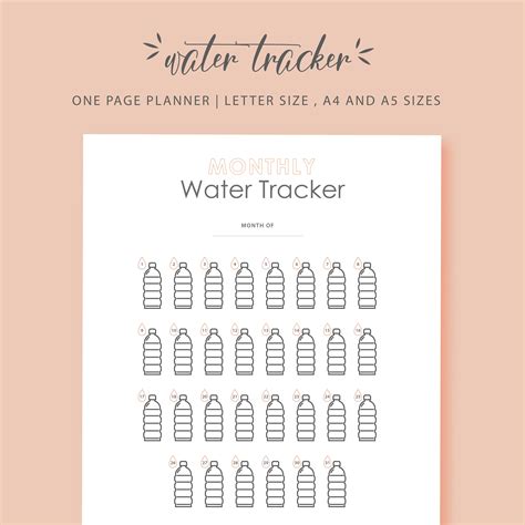 Monthly Water Tracker Water Tracker Printable Days Etsy Uk