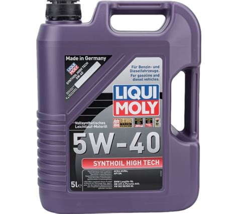 Синтетическое моторное масло LIQUI MOLY Synthoil High Tech 5W-40 SN A3 ...