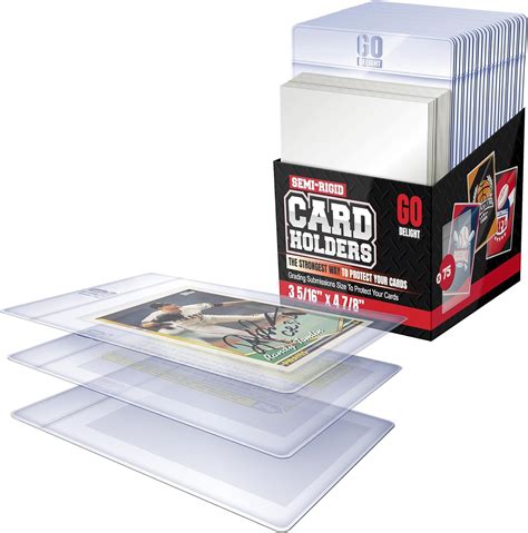 Semi Rigid Card Holders 75 Card Holders For Trading Cards And 75 Penny Sleeves