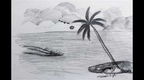 Ocean Sunset Pencil Drawing - img-Abigail