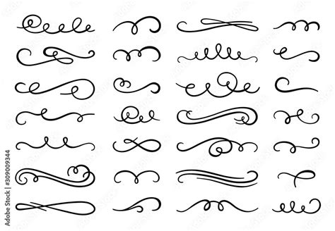 Calligraphy Flourish Decorative Flourishes Ornament Ornamental Swirl