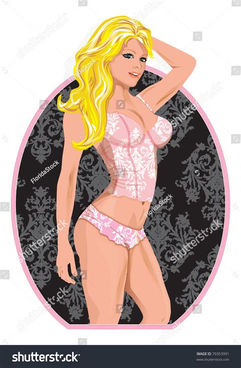 Lovely Blonde Pin Girl Vintage Style Stock Vector Royalty Free Shutterstock