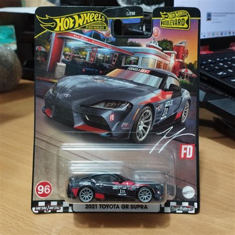Hot Wheels Premium Toyota Gr Supra Metallic Black Boulevard Series Shopee Philippines