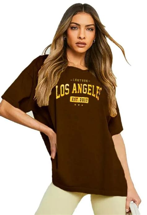 Leotude Cotton Blend Half Sleeve Oversized T Shirts For Women S Jiomart