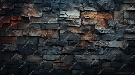 Premium AI Image | black stone wall texture background