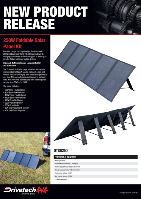 NAPA Auto Parts NP DT 22 0039 250W Foldable Solar Panel Kit DTSB250